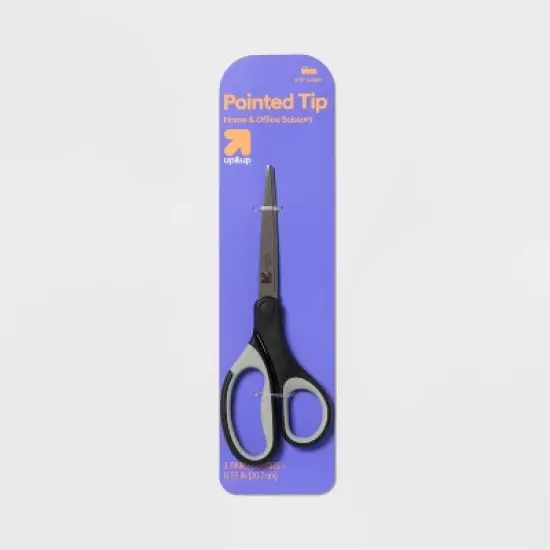 8" Home and Office Scissors - up&up&trade;: Stainless Steel, Black, Adult School Scissors, Non-Powered Desk Tool image {5}