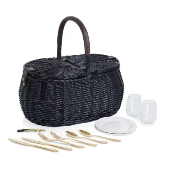 Picnic Time Evening Picnic Basket Black image {7}