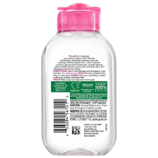 Garnier Micellar Water Hydrating Facial Cleanser & Makeup Remover - Basic Cleansing image {1}