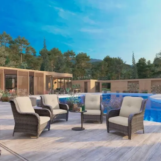 UPTIOT 4 Piece Multiple Chairs Seating Group with Cushions image {4}