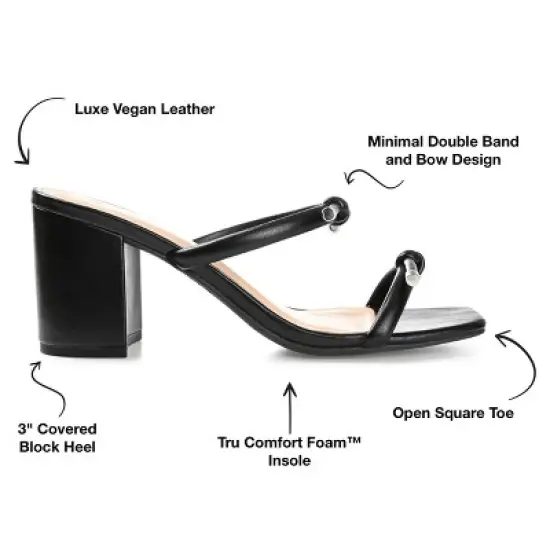Journee Collection Womens Jessa Tru Comfort Foam Open Square Toe Block Heel Sandals Black 9.5 image {7}