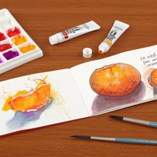 New York Central Eternity Ninety Flat Book- 6x4" Sketch Watercolor Journal, Pack of 10- Black Soft Paperback- Watercolor Sketchbook w/ Elastic Band, image {3}