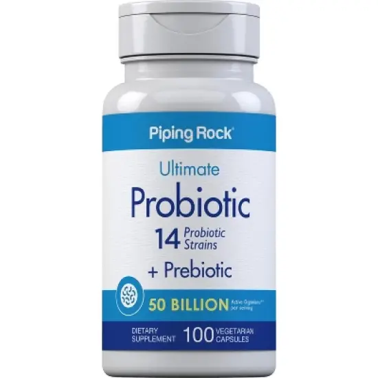 Piping Rock Probiotic | 14 Strains 50 Billion Organisms | Plus Prebiotic | 100 Capsules image {7}