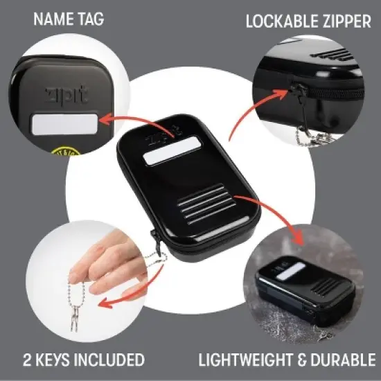 ZIPIT Lock Pencil Case for Kids, Black Pencil Box image {2}