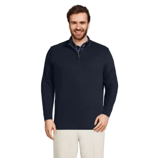 Lands' End Men's Bedford Rib Quarter Zip Sweater image {8}