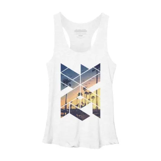 Women's Design By Humans Vintage Palm Beach Geometric By Magnussons Racerback Tank Top image {10}
