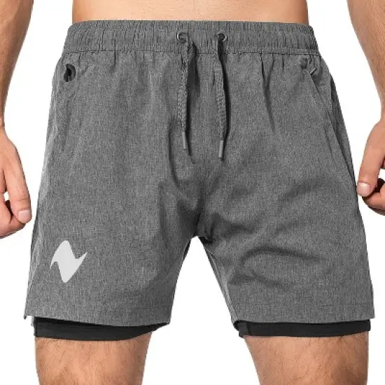 Zilpu Men's Quick Dry Athletic Performance Shorts wi/Zipper Pocket (5 inch) image {1}