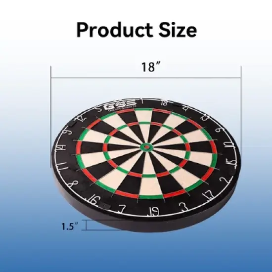 GSE 18"x1.5" Pro Tournament Regulation Size Bristle/Sisal Dartboard ONLY image {1}