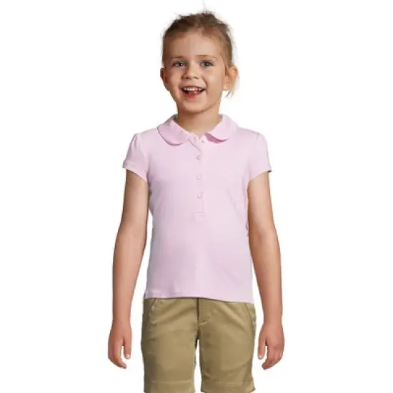 Lands' End Girls Long Sleeve Peter Pan Collar Polo Shirt image {2}