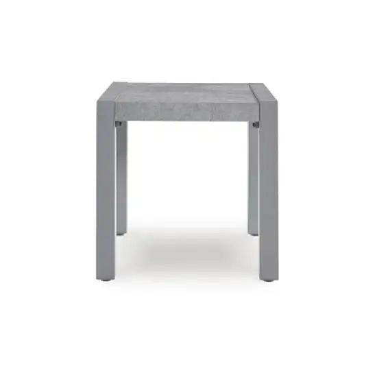 Signature Design by Ashley Moonlight View Outdoor End Table - Modern 23" Square Side Table with Weather-Resistant Sintered Stone Top - Gray image {2}