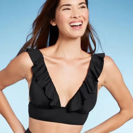 Women's Ruffle V-Neck Longline Triangle Bikini Top - Shade & Shore&trade; image {2}