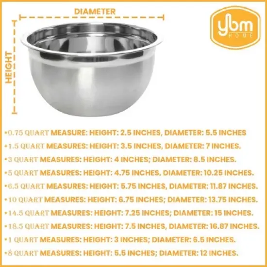 YBM Home Stainless Steel Deep Mixing Bowl image {6}