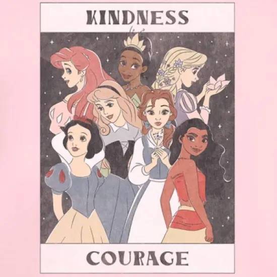 Junior's Disney Princesses Kindness and Courage Poster T-Shirt image {1}