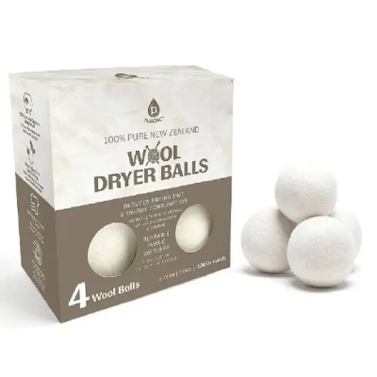 Purdonic 100% Pure New Zealand Wool Dryer Balls Fragrance Free & Biodegradable  - 4 Pack image {1}