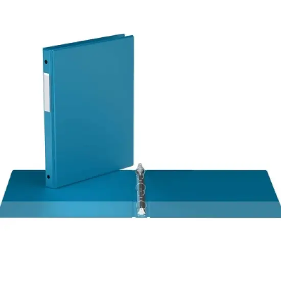 Davis Group 6pk 5/8" Premium Economy Round Ring Binders Turquoise Blue: Hard Cover, 100 Sheet Capacity, 2 Pockets image {1}