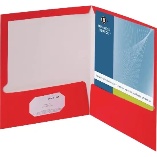 Business Source Two Pocket Folder Ltr 2-Pkts 100 Shts 25/BX RD 44426 image {1}