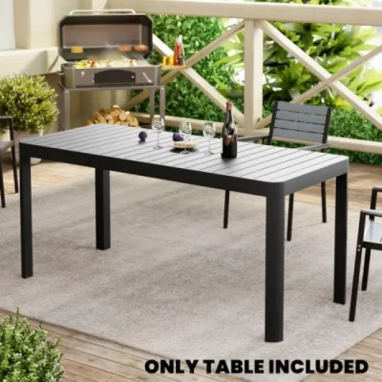 Crestlive Products 4-6 Person Aluminum Outdoor Dining Table - Rectangular Expandable Dining Table Waterproof Rust-Proof Adjustable Table All Weather image {1}