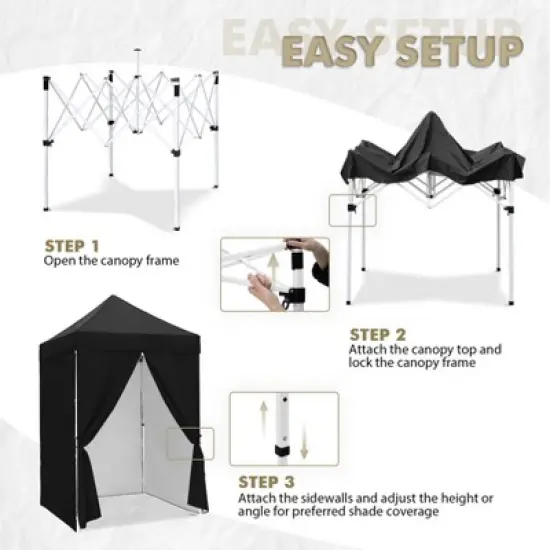 EAGLE PEAK 5x5 FT Pop up Canopy Instant Portable Tent with 4-Side Wall Panels image {5}