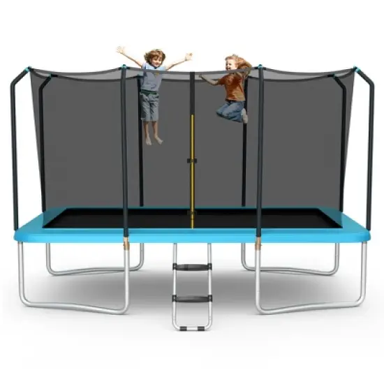 Costway 8 x 14 FT Rectangular Recreational Trampoline W/ Safety Enclosure Net Ladder Outdoor image {10}