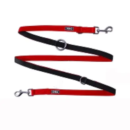 DDOXX 6.6 ft 3-Way Adjustable Airmesh Extra Small Dog Leash - Red image {3}