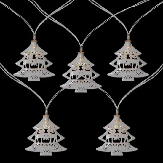 Northlight 10 B/O LED Warm White Christmas Tree and Deer Lights - 3' Clear Wire image {2}