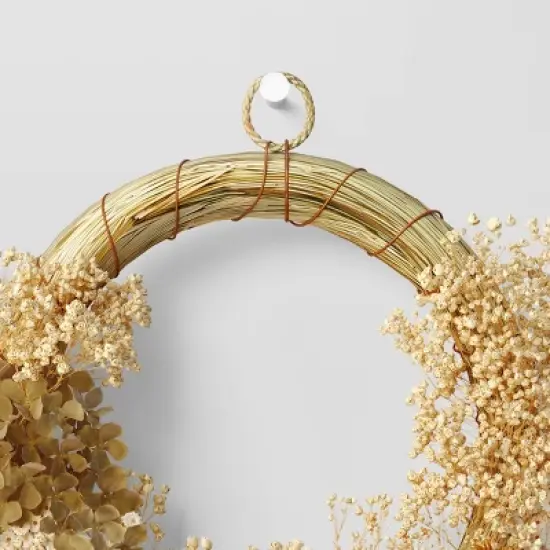 Asymmetrical Floral Preserved Fall Wreath - Threshold&trade; image {2}