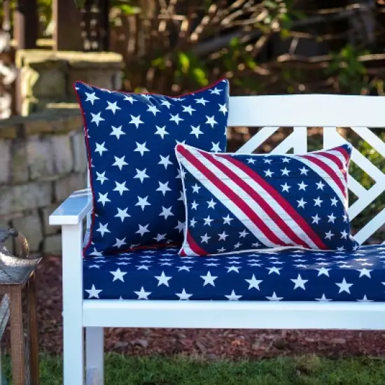 2pc Outdoor/Indoor Rectangular Throw Pillow Set Major Americana Red - Pillow Perfect image {3}