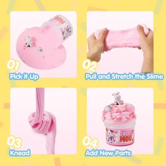 Joyfy Slime 3 Pack Butter Party Favors  Non-Sticky Pre-Made Slime For Kids DIY Stress Relief Sludge Fidget Toy Birthday Gift Educational Putty Toys image {2}