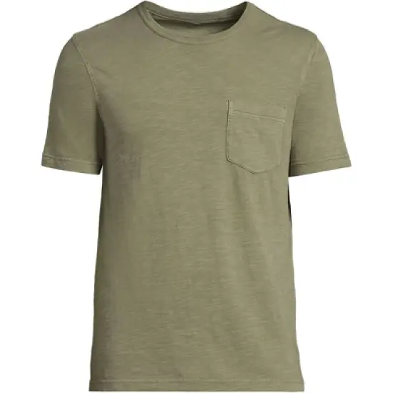 Lands' End Men's Short Sleeve Garment Dye Slub Pocket Tee image {6}