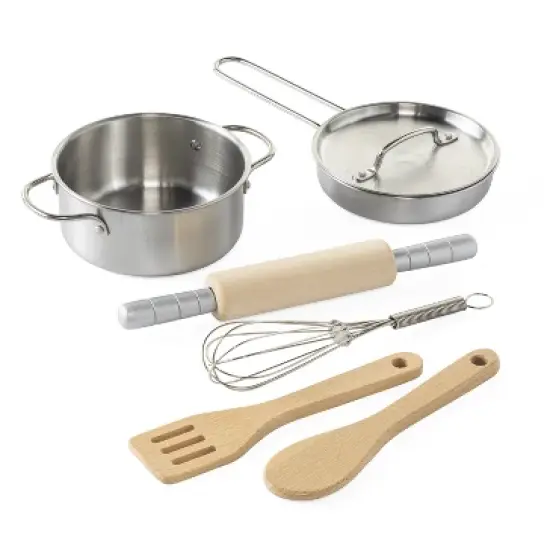 50-Inch Kitchen Playhouse Tent with 7-Piece Kitchen Cooking Set image {8}