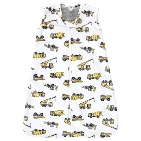 Hudson Baby Infant Boy Plush Faux Fur Sleeping Bag, Wearable Blanket, Construction image {2}