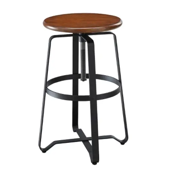 Smythson Adjustable Counter Height Barstool Chestnut/Black - Carolina Chair & Table image {1}