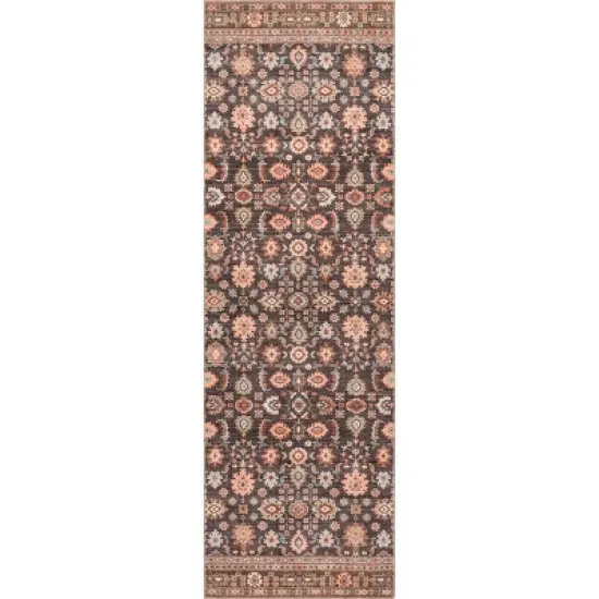nuLOOM Cathie Persian Floral Machine Washable Area Rug image {11}