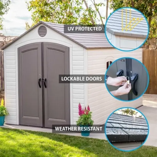Lifetime 8 ft. x 15 ft. Outdoor Storage Shed, Desert Sand (60075) image {2}