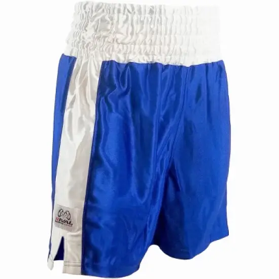 Rival Boxing Dazzle Traditional Cut Competition Boxing Trunks - Blue/White image {2}