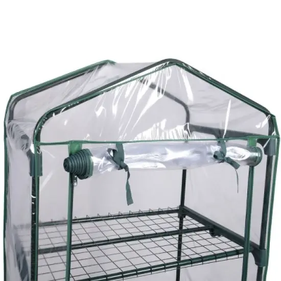 Costway Portable Mini Walk In Outdoor 4 Shelves Greenhouse image {9}