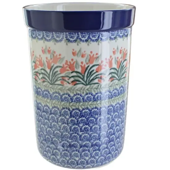 Blue Rose Polish Pottery 169 Ceramika Artystyczna Utensil Jar image {10}