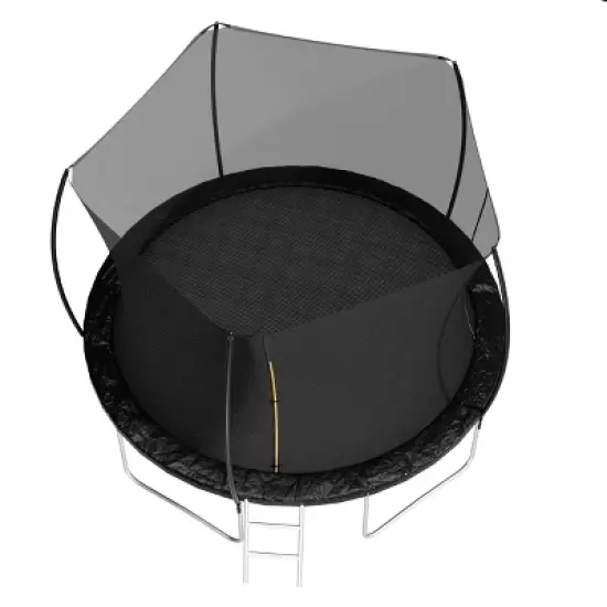 Whisen 12 ft. Double-sided Cover Outdoor Trampolines w/Ladder and Safety Enclosure Net image {9}
