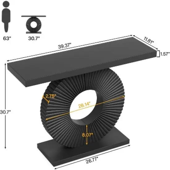 Tribesigns 39.37" Narrow Wood Console Table image {1}