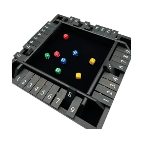 Front Porch Classics Shut the Box 4-way Play Board Game: Strategy & War Game, 1-4 Players, Math Education image {8}