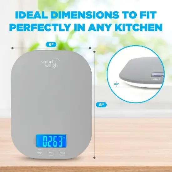 Smart Weigh Digital Food Scale -  11-pound capacity -  Gray image {2}