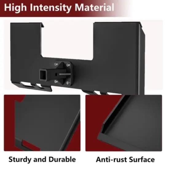 3/8" Skid Steer Attachment Plate with Removable Hitch Receiver, Heavy Duty Thick Skid Steer Mount Plate, Universal Quick Attach Plate image {5}