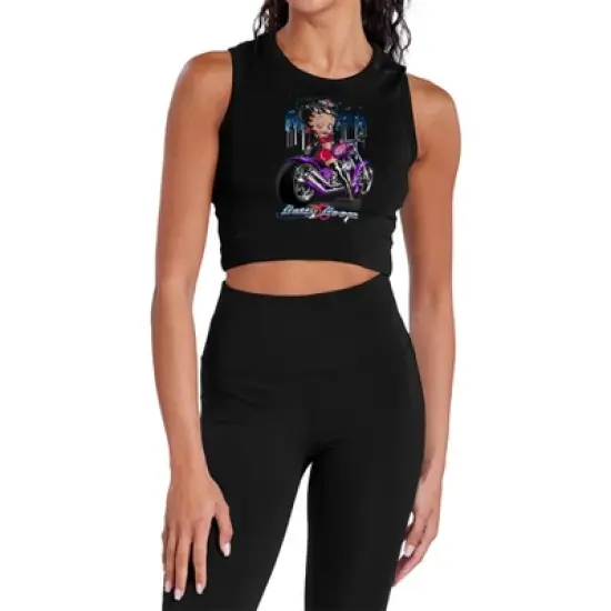 Women's Betty Boop City Chopper Sleeveless Crop Top Tank image {5}