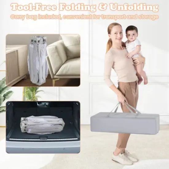 Infans Large Baby Playpen 59" x 59" with Zipper Gate 50 Ocean Balls and 4 Pull-up Rings image {7}