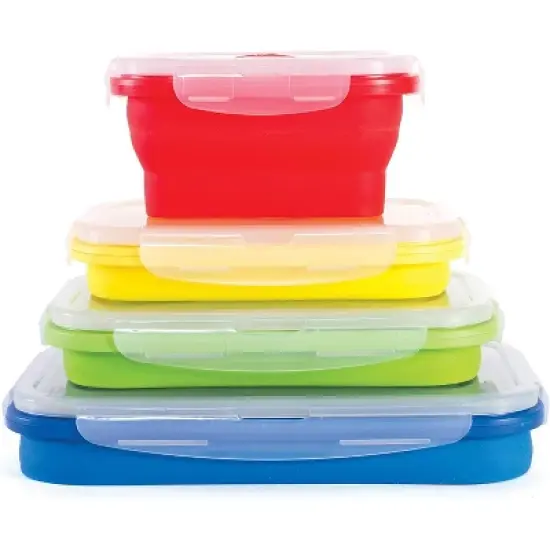 Kitchen + Home Thin Bins Collapsible Containers - Set of Silicone Food Storage Containers image {6}