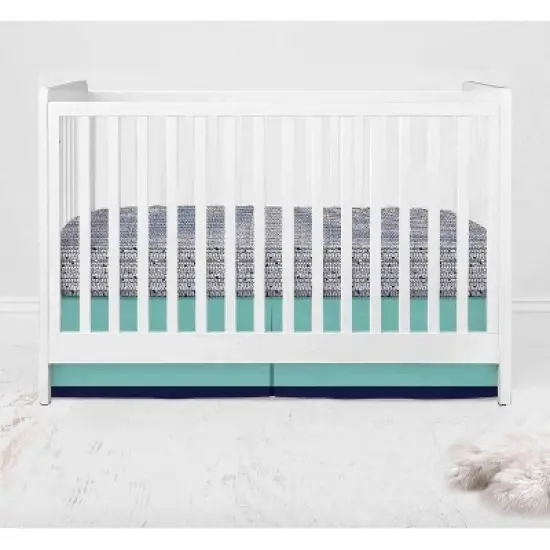Bacati - Noah Mint Navy 4 pc Crib Bedding Set with Diaper Caddy image {4}