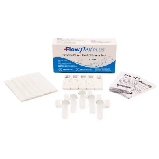 FlowFlex Plus COVID-19 & Flu A/B Home Test Kit - Combo Antigen Test - 5ct image {1}