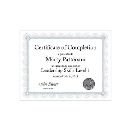 Southworth Premium Certificates White Fleur Silver Foil Border 66 lb 8.5 x 11 15/Pack CTP1W image {3}