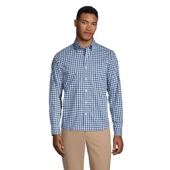Lands' End Men's Traditional Fit Comfort-First Shirt with Coolmax Printed image {7}