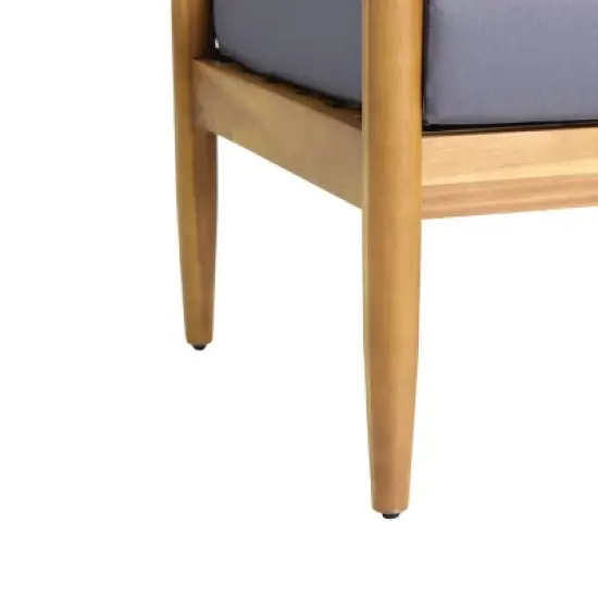 Magnolia Patio Acacia Wood 3 Seater Sofa - Teak/Dark Gray - Christopher Knight Home image {2}